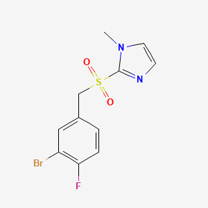 molecular formula C11H10BrFN2O2S B7531002 2-[(3-Bromo-4-fluorophenyl)methylsulfonyl]-1-methylimidazole 