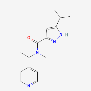 molecular formula C15H20N4O B7531007 N-methyl-5-propan-2-yl-N-(1-pyridin-4-ylethyl)-1H-pyrazole-3-carboxamide 