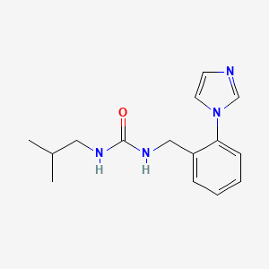 molecular formula C15H20N4O B7531014 1-[(2-Imidazol-1-ylphenyl)methyl]-3-(2-methylpropyl)urea 