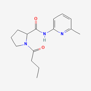 molecular formula C15H21N3O2 B7531027 1-butanoyl-N-(6-methylpyridin-2-yl)pyrrolidine-2-carboxamide 