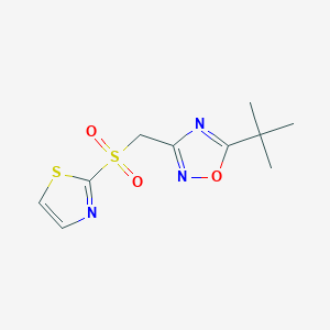 5-Tert-butyl-3-(1,3-thiazol-2-ylsulfonylmethyl)-1,2,4-oxadiazole