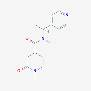 molecular formula C15H21N3O2 B7531049 N,1-dimethyl-2-oxo-N-(1-pyridin-4-ylethyl)piperidine-4-carboxamide 