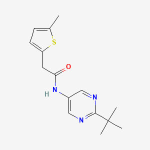 molecular formula C15H19N3OS B7531081 N-(2-tert-butylpyrimidin-5-yl)-2-(5-methylthiophen-2-yl)acetamide 