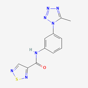 molecular formula C11H9N7OS B7531093 N-[3-(5-methyltetrazol-1-yl)phenyl]-1,2,5-thiadiazole-3-carboxamide 
