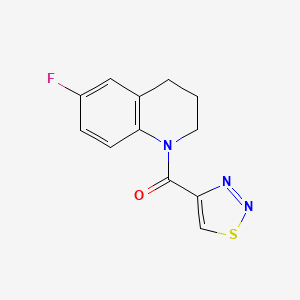 molecular formula C12H10FN3OS B7531095 (6-fluoro-3,4-dihydro-2H-quinolin-1-yl)-(thiadiazol-4-yl)methanone 