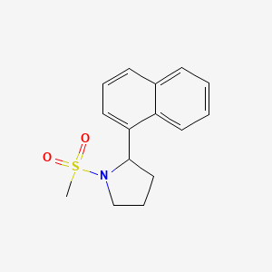 molecular formula C15H17NO2S B7531110 1-Methylsulfonyl-2-naphthalen-1-ylpyrrolidine 