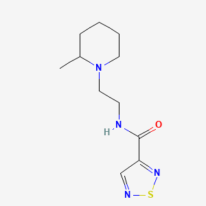 molecular formula C11H18N4OS B7531116 N-[2-(2-methylpiperidin-1-yl)ethyl]-1,2,5-thiadiazole-3-carboxamide 