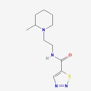 molecular formula C11H18N4OS B7531121 N-[2-(2-methylpiperidin-1-yl)ethyl]thiadiazole-5-carboxamide 