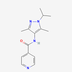 molecular formula C14H18N4O B7531125 N-(3,5-dimethyl-1-propan-2-ylpyrazol-4-yl)pyridine-4-carboxamide 