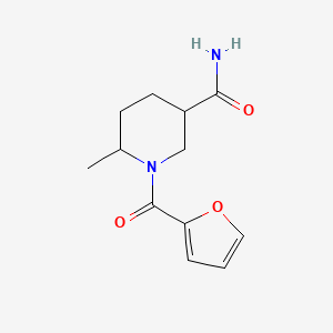 molecular formula C12H16N2O3 B7531132 1-(Furan-2-carbonyl)-6-methylpiperidine-3-carboxamide 