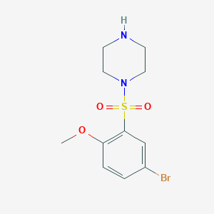 molecular formula C11H15BrN2O3S B7531135 1-(5-Bromo-2-methoxyphenyl)sulfonylpiperazine 