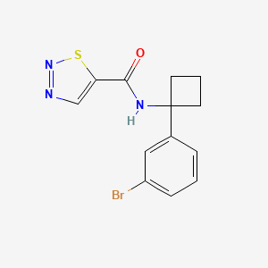 molecular formula C13H12BrN3OS B7531167 N-[1-(3-bromophenyl)cyclobutyl]thiadiazole-5-carboxamide 