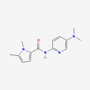molecular formula C14H18N4O B7531168 N-[5-(dimethylamino)pyridin-2-yl]-1,5-dimethylpyrrole-2-carboxamide 