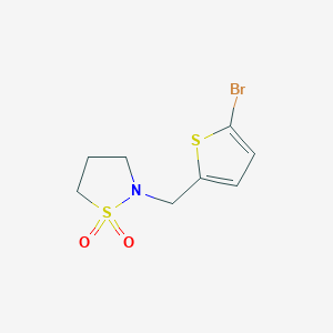 molecular formula C8H10BrNO2S2 B7531195 2-[(5-Bromothiophen-2-yl)methyl]-1,2-thiazolidine 1,1-dioxide 