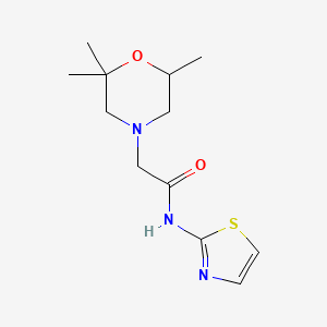 molecular formula C12H19N3O2S B7531257 N-(1,3-thiazol-2-yl)-2-(2,2,6-trimethylmorpholin-4-yl)acetamide 