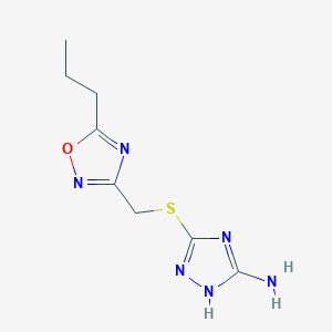 3-[(5-propyl-1,2,4-oxadiazol-3-yl)methylsulfanyl]-1H-1,2,4-triazol-5-amine