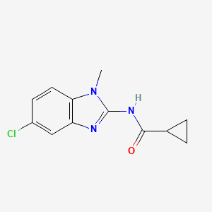 molecular formula C12H12ClN3O B7531269 N-(5-chloro-1-methylbenzimidazol-2-yl)cyclopropanecarboxamide 