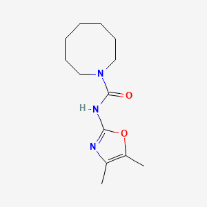 molecular formula C13H21N3O2 B7531285 N-(4,5-dimethyl-1,3-oxazol-2-yl)azocane-1-carboxamide 