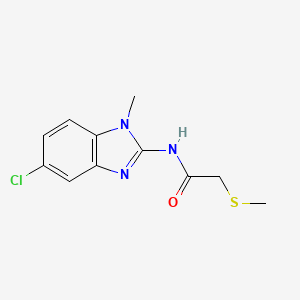 molecular formula C11H12ClN3OS B7531288 N-(5-chloro-1-methylbenzimidazol-2-yl)-2-methylsulfanylacetamide 