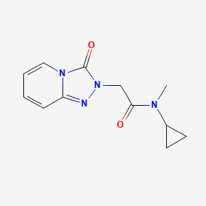 molecular formula C12H14N4O2 B7531324 N-cyclopropyl-N-methyl-2-(3-oxo-[1,2,4]triazolo[4,3-a]pyridin-2-yl)acetamide 