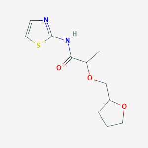 molecular formula C11H16N2O3S B7531336 2-(oxolan-2-ylmethoxy)-N-(1,3-thiazol-2-yl)propanamide 