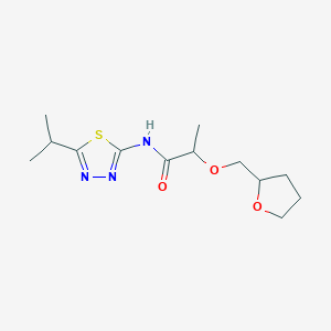 2-(oxolan-2-ylmethoxy)-N-(5-propan-2-yl-1,3,4-thiadiazol-2-yl)propanamide