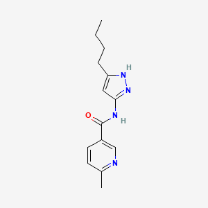 molecular formula C14H18N4O B7531356 N-(5-butyl-1H-pyrazol-3-yl)-6-methylpyridine-3-carboxamide 