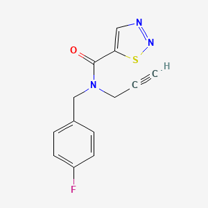 N-[(4-fluorophenyl)methyl]-N-prop-2-ynylthiadiazole-5-carboxamide