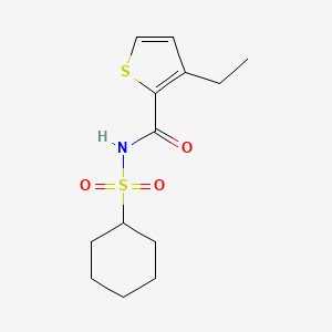 molecular formula C13H19NO3S2 B7531378 N-cyclohexylsulfonyl-3-ethylthiophene-2-carboxamide 