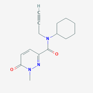 molecular formula C15H19N3O2 B7531384 N-cyclohexyl-1-methyl-6-oxo-N-prop-2-ynylpyridazine-3-carboxamide 