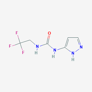 molecular formula C6H7F3N4O B7531385 1-(1H-pyrazol-5-yl)-3-(2,2,2-trifluoroethyl)urea 