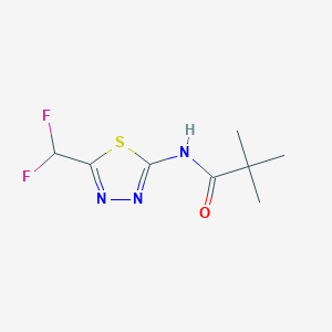 molecular formula C8H11F2N3OS B7531395 N-[5-(difluoromethyl)-1,3,4-thiadiazol-2-yl]-2,2-dimethylpropanamide 