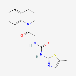 molecular formula C16H18N4O2S B7531399 1-[2-(3,4-dihydro-2H-quinolin-1-yl)-2-oxoethyl]-3-(5-methyl-1,3-thiazol-2-yl)urea 