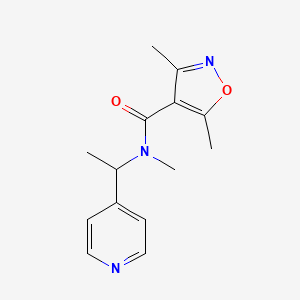 molecular formula C14H17N3O2 B7531420 N,3,5-trimethyl-N-(1-pyridin-4-ylethyl)-1,2-oxazole-4-carboxamide 