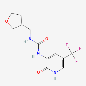 1-(oxolan-3-ylmethyl)-3-[2-oxo-5-(trifluoromethyl)-1H-pyridin-3-yl]urea