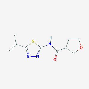 molecular formula C10H15N3O2S B7531491 N-(5-propan-2-yl-1,3,4-thiadiazol-2-yl)oxolane-3-carboxamide 