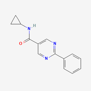 molecular formula C14H13N3O B7531498 N-cyclopropyl-2-phenylpyrimidine-5-carboxamide 