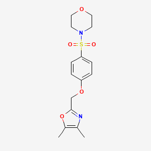 molecular formula C16H20N2O5S B7531502 4-[4-[(4,5-Dimethyl-1,3-oxazol-2-yl)methoxy]phenyl]sulfonylmorpholine 