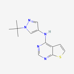 molecular formula C13H15N5S B7531512 N-(1-tert-butylpyrazol-4-yl)thieno[2,3-d]pyrimidin-4-amine 