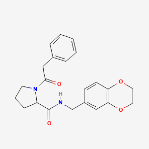 N-(2,3-dihydro-1,4-benzodioxin-6-ylmethyl)-1-(2-phenylacetyl)pyrrolidine-2-carboxamide