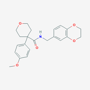 molecular formula C22H25NO5 B7531535 N-(2,3-dihydro-1,4-benzodioxin-6-ylmethyl)-4-(4-methoxyphenyl)oxane-4-carboxamide 