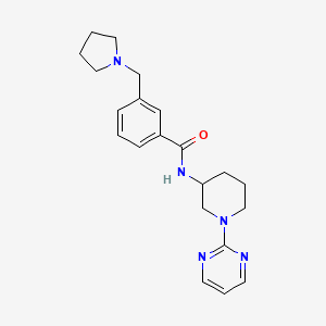 molecular formula C21H27N5O B7531555 N-(1-pyrimidin-2-ylpiperidin-3-yl)-3-(pyrrolidin-1-ylmethyl)benzamide 