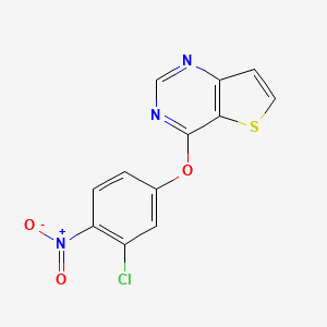 molecular formula C12H6ClN3O3S B7531567 4-(3-Chloro-4-nitrophenoxy)thieno[3,2-d]pyrimidine 