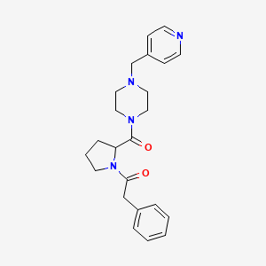 2-Phenyl-1-[2-[4-(pyridin-4-ylmethyl)piperazine-1-carbonyl]pyrrolidin-1-yl]ethanone