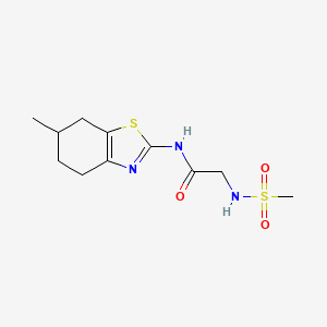 molecular formula C11H17N3O3S2 B7531642 2-(methanesulfonamido)-N-(6-methyl-4,5,6,7-tetrahydro-1,3-benzothiazol-2-yl)acetamide 