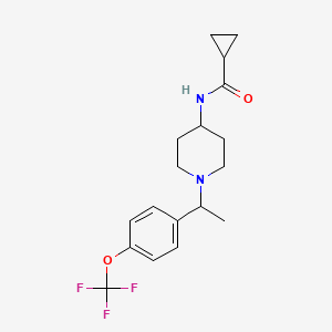 N-[1-[1-[4-(trifluoromethoxy)phenyl]ethyl]piperidin-4-yl]cyclopropanecarboxamide