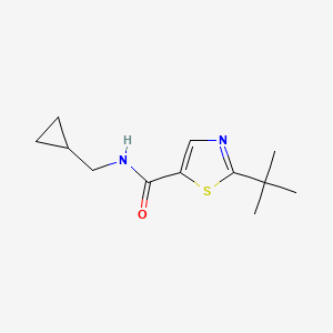 molecular formula C12H18N2OS B7531658 2-tert-butyl-N-(cyclopropylmethyl)-1,3-thiazole-5-carboxamide 
