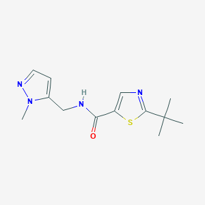 molecular formula C13H18N4OS B7531664 2-tert-butyl-N-[(2-methylpyrazol-3-yl)methyl]-1,3-thiazole-5-carboxamide 