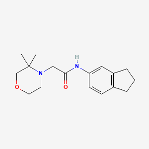 molecular formula C17H24N2O2 B7531677 N-(2,3-dihydro-1H-inden-5-yl)-2-(3,3-dimethylmorpholin-4-yl)acetamide 