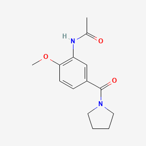 molecular formula C14H18N2O3 B7531706 N-[2-methoxy-5-(pyrrolidine-1-carbonyl)phenyl]acetamide 